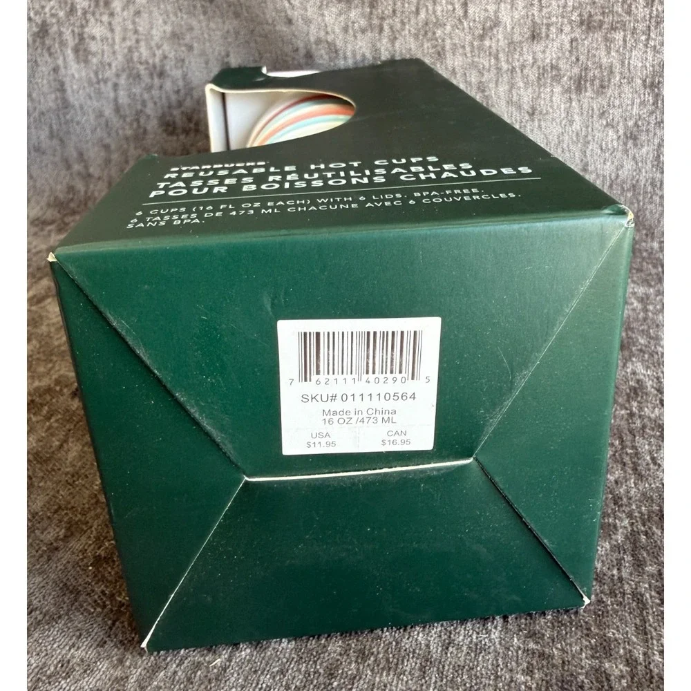 Starbucks Reusable Hot Cups 6 Pack Floral Spring 16 oz SKU 011110564 New
